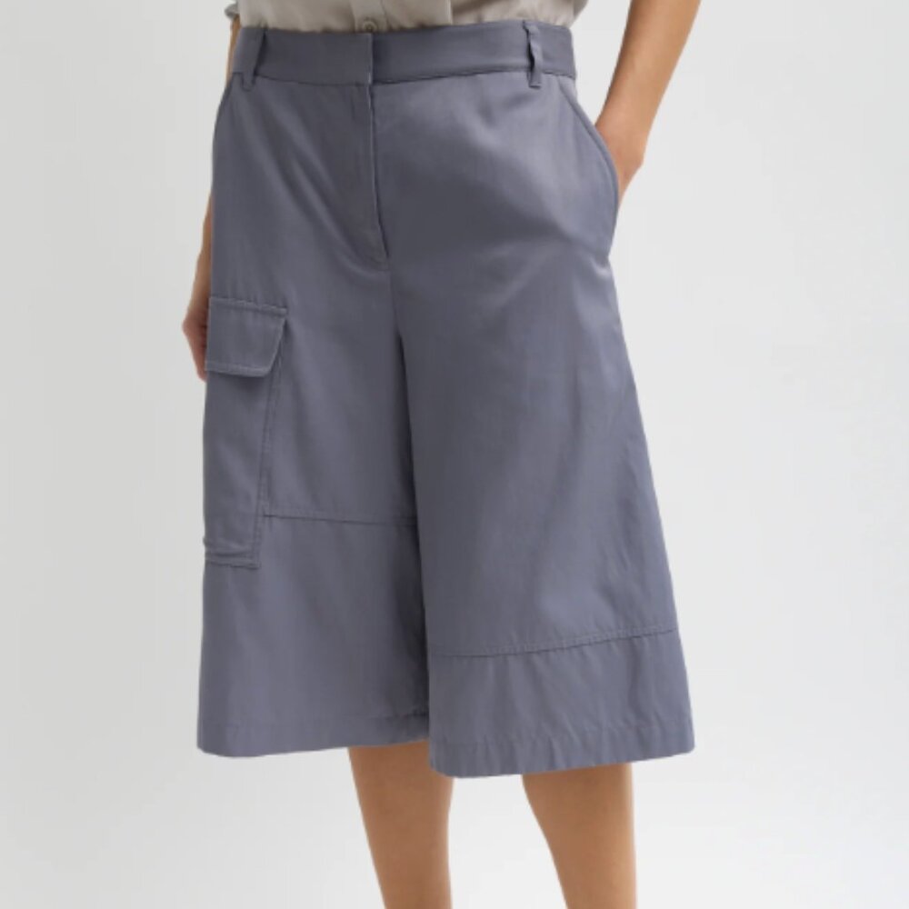 Tibi drapey suiting long shorts, 6, deep violet, $150, NWT.